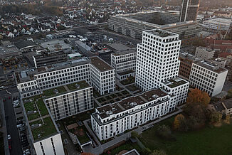 Luftaufnahme des Stadtteils Seetor City Campus in Nürnberg.