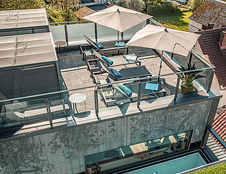 Dachterrasse des Hotels Sternwirt in Högen